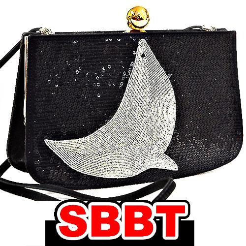 エルメス　サックアマリース　黒　オットセイ　ドブリス×スパンコール×ビーズ　〇U刻印　ショルダーバッ...