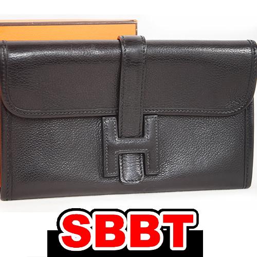 エルメス　ジジェ ミニ　黒　エヴァーグレイン　□K刻印　ブラック クラッチバッグ HERMES Ji...
