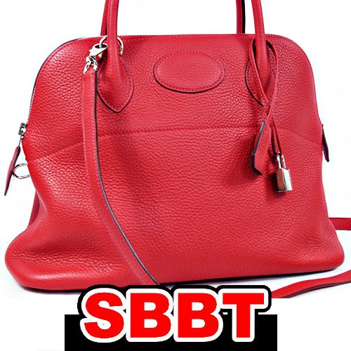 エルメス　ボリード31　ルージュカザック　トリヨン クレマンス　S金具　Ｔ刻印　赤　Rouge ca...