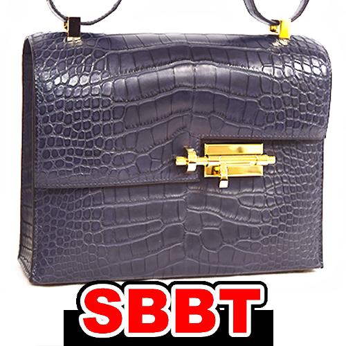 エルメス　ヴェルー23　マットクロコダイル　ブルーマリン　G金具　D刻印 アリゲーター 濃紺 HER...