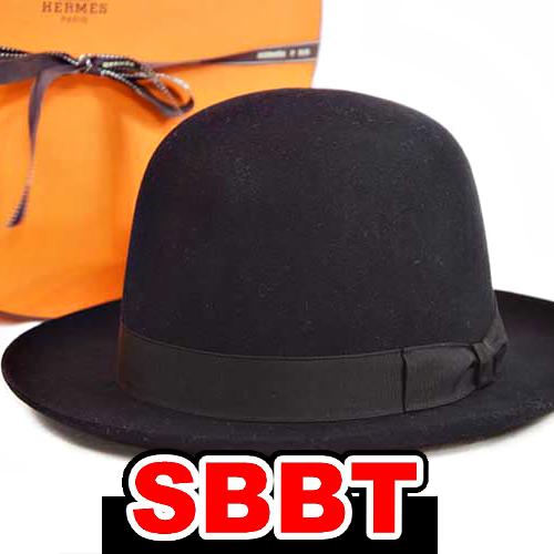 エルメス　ハット　帽子　黒　ブラック　♯57　毛100％　BOX付き HERMES 本物 未使用 展...