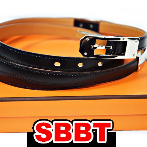 エルメス ケリーアルディオン ウエストベルト ２重巻き　黒 ブラック　S金具　ボックスカーフ　Lサイ...