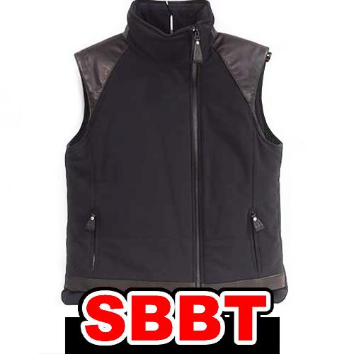 エルメス　切り替え ダウンベスト　黒　ブラック　40　ナイロン×その他×レザー 9号位 ベスト HE...