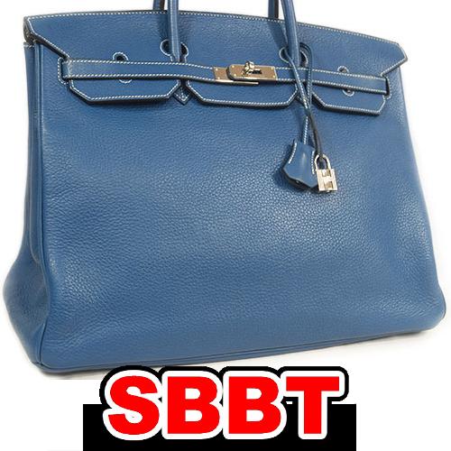 エルメス　バーキン40　ブルータラサ　トゴ　S金具　□G刻印　Blue thalassa togo ...