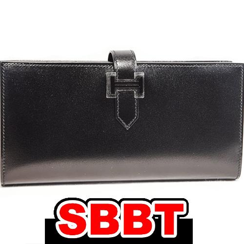 エルメス　ベアンスフレ モノクローム　ブラック　黒　ボックスカーフ　ブラック金具　K刻印 長財布 箱...