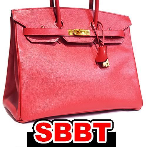 エルメス　バーキン35　赤　ルージュヴィフ　エプソン　G金具　□G刻印　ゴールド金具 バーキン 35...