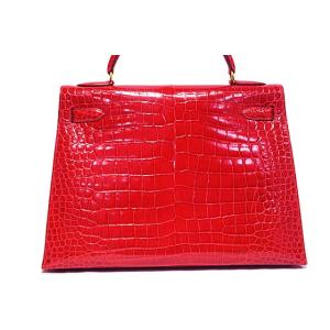 エルメス ケリー32 外縫い ブレイズ 赤 ク...の詳細画像1