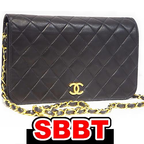 シャネル　マトラッセ　チェーンショルダーバッグ　黒　ブラック　ラムスキン　G金具　CCマーク Bla...