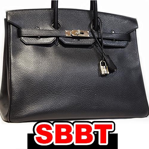 エルメス　バーキン35　黒　ブラック　アルデンヌ　S金具　□H刻印　シルバー金具　Biack バーキ...