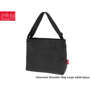 マンハッタンポーテージ クリアビュー ショルダーバッグ ラージ ブラック BLACK 黒 Clearview Shoulder Bag Large 420D Nylon A4サイズ メッセンジャーバッグ