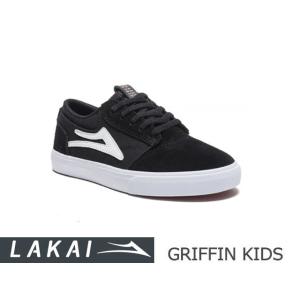 ラカイ Lakai キッズ GRIFFIN KIDS BLACK/WHITE SUEDE グリフィン...