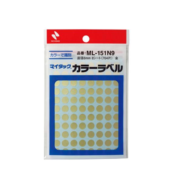 ニチバン マイタックラベル ML-151N 直径8mm 金