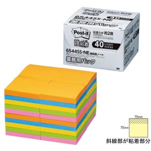 3M Post-it 強粘着 6544SS-NE 業務用★40個パック ネオンカラー｜sbd