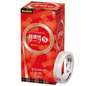 3M 超透明テープSエコノパック 「BP-18N」18mm×35m★12巻入｜sbd