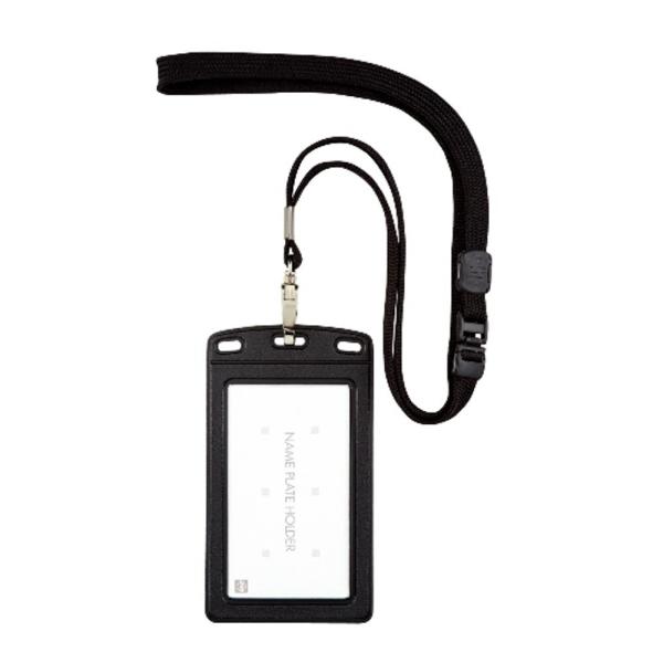 オープン工業 レザー調吊り下げ名札 縦型 NL-20P-BK 黒