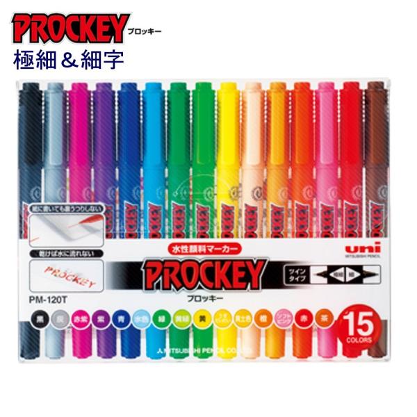 プロッキー極細＆細字 PM-120T15CN 15色セット