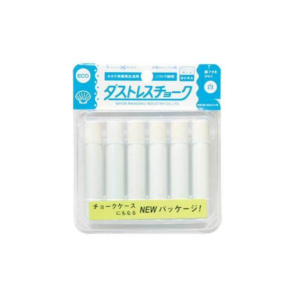 日本理化学工業 ダストレスチョーク 白 DCC-6-W  6本入