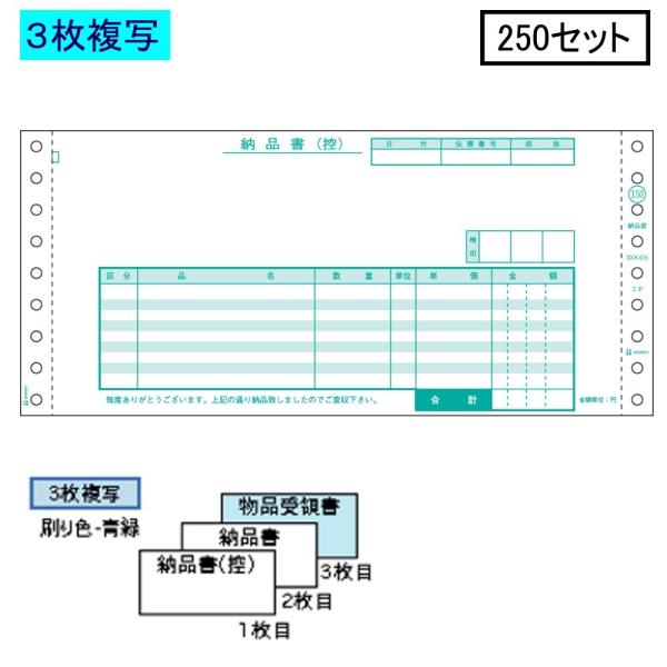 ヒサゴ ドットプリンタ帳票 納品書 GB150 3枚複写 250セット