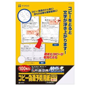 ヒサゴ コピー偽造防止用紙 BP2102 浮文字タイプ 2面4穴/100枚｜sbd