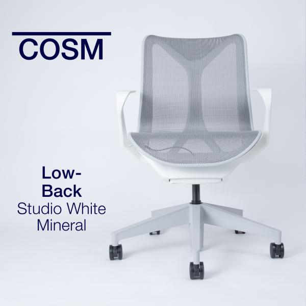 即納在庫有 ハーマンミラー コズムチェア ローバック 固定アーム スタジオホワイト x ミネラルカラ...