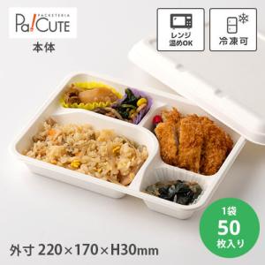 食品テイクアウト容器）エコランチボックス 4仕切 クラフト/20枚入