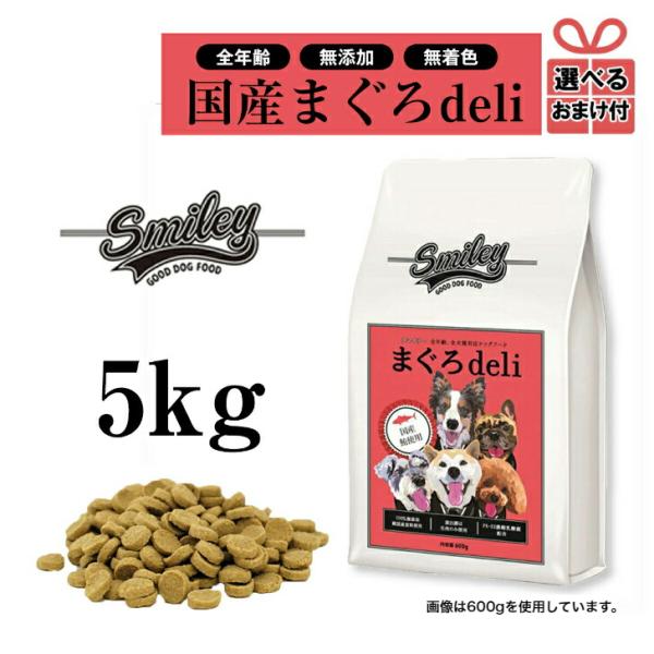 【選べるおまけ付き】純国産 無添加ドッグフード smiley（スマイリー）まぐろ deli 5kg（...