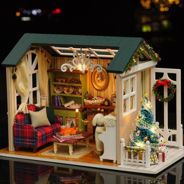 子供 家具 3D 木の家 おもちゃ DIY ドールハウス ミニチュア
