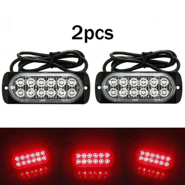 汎用 リア レッド フォグ 12 LED ランプ ライト DC 12V-24V トラック バン バス...