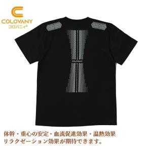 コロバニィ コットンTシャツ(ブラック) SPAORE 健康  特許取得 温活 人工鉱石 体幹 重心安定 血流促進 リラクゼーション 転倒防止 温泉鉱石｜E thread