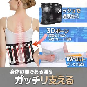 腰痛ベルト 腰用 サポートベルト コルセット ...の詳細画像2