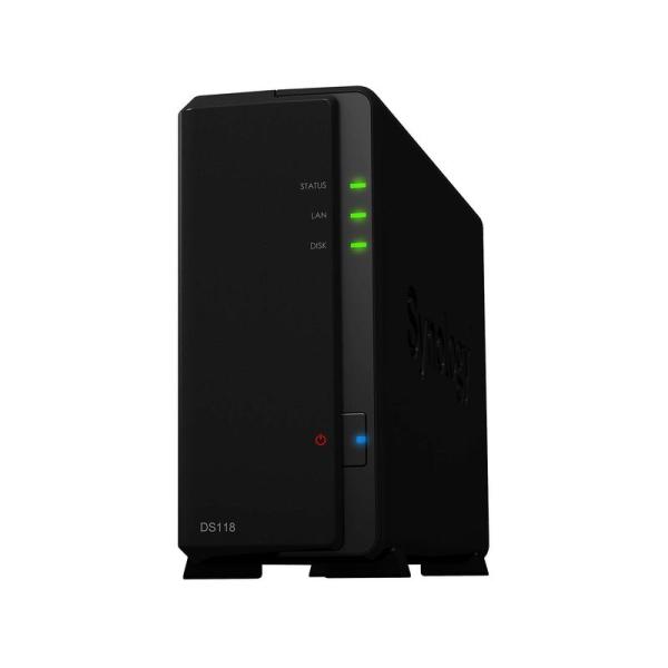 Synology NASキット 1ベイ DS118 クアッドコアCPU 1GBメモリ搭載 ミドルライ...