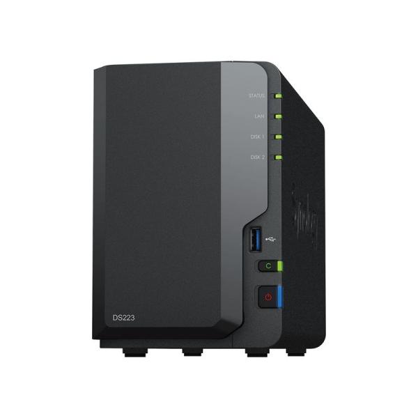 Synology NASキット 2ベイ DS223 クアッドコアCPU 2GBメモリ搭載 ミドルライ...