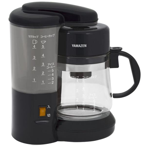 山善 コーヒーメーカー 650ml(5カップ) ブラック YCA-500(B) メーカー保証1年