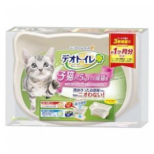 【J】 ユニ・チャーム 1週間消臭・抗菌 デオトイレ 子猫から体重5kgの成猫用 (1セット)｜scbmitsuokun1972