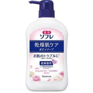 バスクリン 薬用ソフレ 乾燥肌ケア ボディソープ 本体 (550ml)｜scbmitsuokun1972