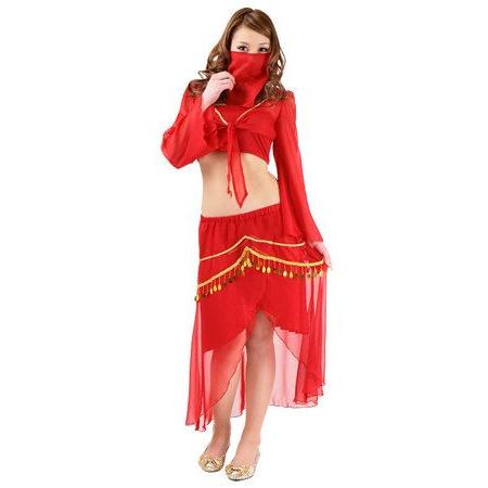 シャイニーサンアラビア 1着 赤 トップス スカート セパレート マスクつき コスプレ衣装