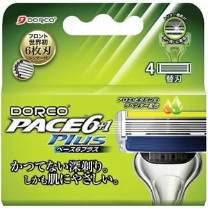 【y】 ドルコ PACE6Plus 替刃 6枚刃 替刃式カミソリ トリマー付 (4コ付) 髭そり カ...