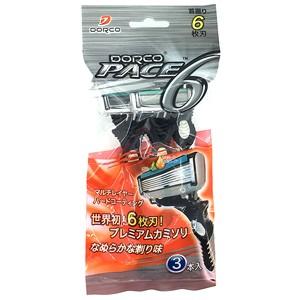 y】 ドルコ PACE6 ディスポ 6枚刃 使い捨てカミソリ (3コ付) 髭そり