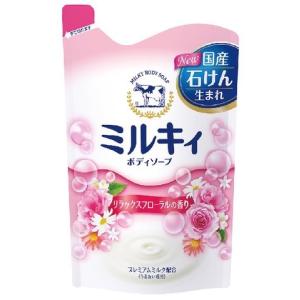 【※ nk】 牛乳石鹸　ミルキィボディソープ リラックスフローラルの香り 詰替用(400mL)｜scbmitsuokun1972