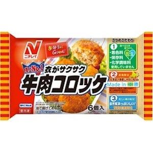 【※ scb M】 ニチレイ 衣がサクサク 牛肉コロッケ (6個入)×24袋 冷凍食品 レンジ調理 自然解凍OK コロッケ フライ｜scbmitsuokun1972