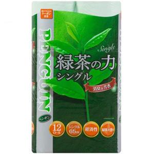丸富製紙 ペンギン 緑茶の力 シングル 65m  トイレットペーパー