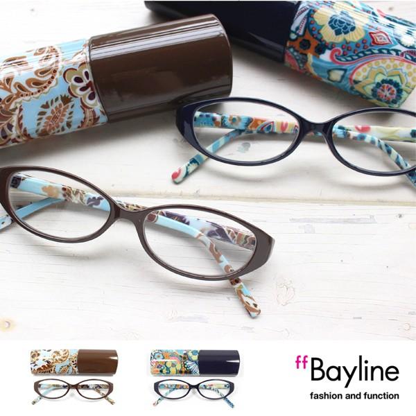 老眼鏡 Bayline リーディンググラス オーバルフレーム ペイズリー 老眼鏡  シニアグラス 女...