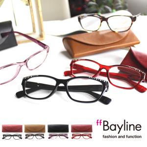 Bayline リーディンググラス(老眼鏡)　ウェリントンラインストーン 老眼鏡  女性  おしゃれ　｜scefi