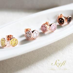 スマイル モチーフ ピアス スマイルマーク smile ニコちゃん ライン