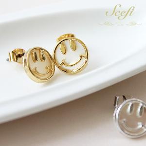 スマイル モチーフ ピアス スマイルマーク smile ニコちゃん ライン