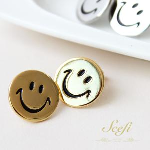 20G スマイル ニコちゃん ストレート バーベル 軟骨ピアス チャーム