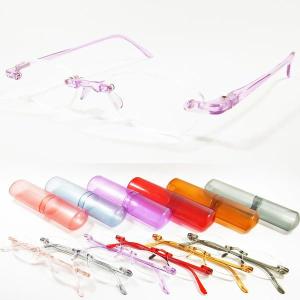 老眼鏡 おしゃれ老眼鏡 リーディンググラス シニアグラス 軽量フレーム無やわらかテンプルプラスチックケース/スリム