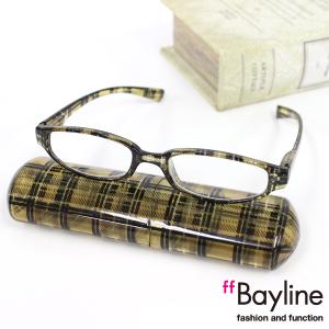 [SALE]老眼鏡 おしゃれ Bayline リーディンググラス シニアグラス 女性用 男性用／チェック柄 クリアチェック