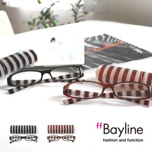 【SALE】Bayline リーディンググラス 老眼鏡 ストライププラスチックケース 男性 女性 ユニセックス｜scefi