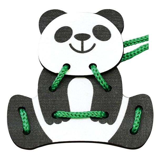 木製 ひもとおし パンダ 紐通し 知育玩具 4ヶ月〜 [01] 〔メール便 送料込価格〕